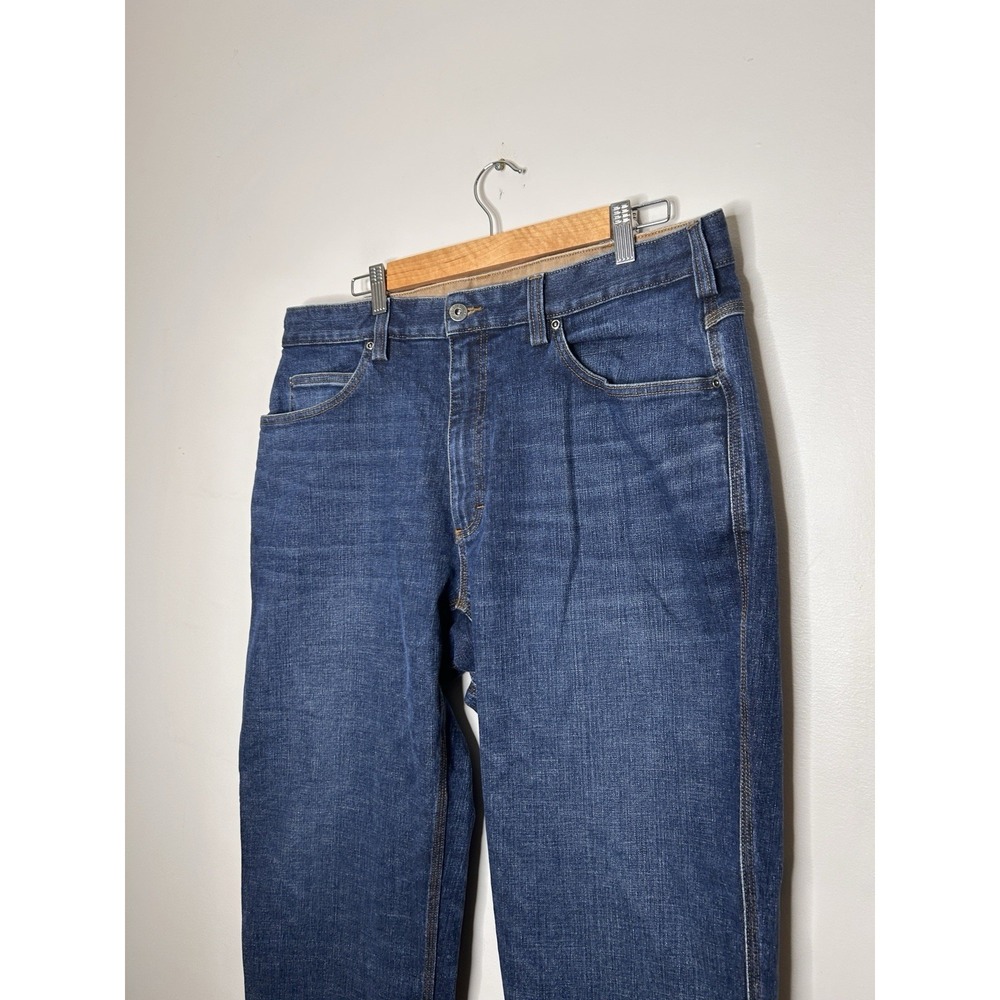 Duluth Trading Co Flex Ballroom Men's Blue Denim Jeans Relaxed Straight Stretch - Picture 2 of 9